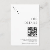 エレガントモダンミニマル白黒結婚ズ エンクロージャーカード (正面)