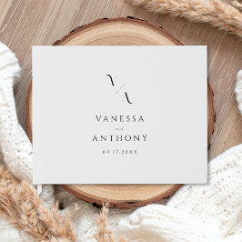 エレガントモダンミニマル白黒結婚ズ ゲストブック