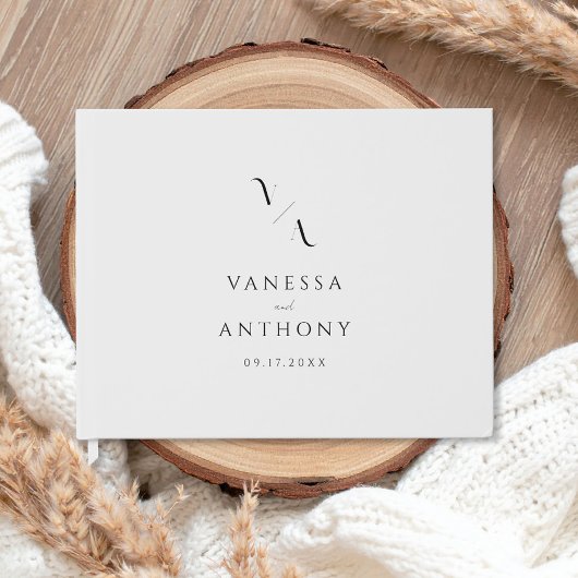 エレガントモダンミニマル白黒結婚ズ ゲストブック