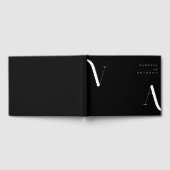 エレガントモダンミニマル白黒結婚ズ ゲストブック (全面)