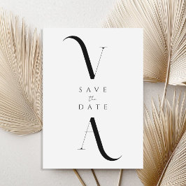 エレガントモダンミニマル白黒結婚ズ セーブザデート