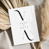 エレガントモダンミニマル白黒結婚ズ セーブザデート