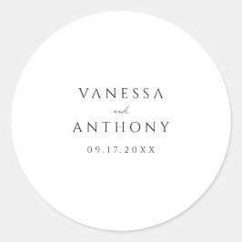 エレガントモダンミニマル白黒結婚ズ ラウンドシール
