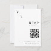 エレガントモダンミニマル白黒結婚ズ 出欠カード (正面)