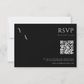エレガントモダンミニマル白黒結婚ズ 出欠カード (正面)