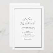 エレガントモダンミニマル白黒結婚ズ 招待状 (正面/裏面)