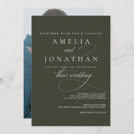 エレガントモダンミニマル結婚スクリプトの起動 招待状