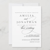 エレガントモダンミニマル結婚スクリプトの起動 招待状 (正面)