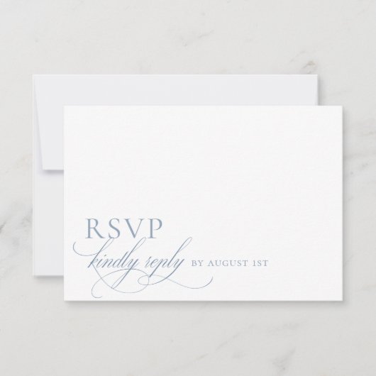 エレガントモダンミニマル結婚スクリプト 出欠カード (正面)