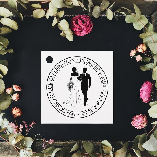 エレガントモダンミニマル結婚タイポグラフィ夫婦 フェイバータグ