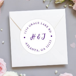 エレガントモダンミニマル結婚差出人住所 ラウンドシール