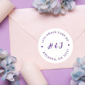 エレガントモダンミニマル結婚差出人住所 ラウンドシール