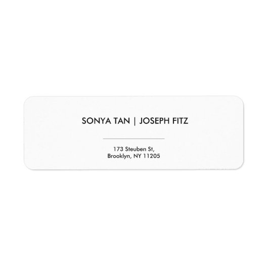 エレガントモダンミニマル結婚戻りラベル ラベル (正面)