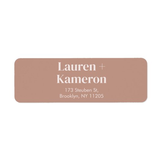エレガントモダンミニマル結婚戻りラベル ラベル (正面)