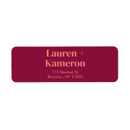 エレガントモダンミニマル結婚戻りラベル ラベル