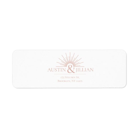 エレガントモダンミニマル結婚戻りラベル ラベル (正面)