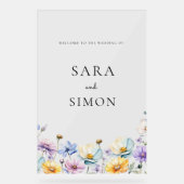 エレガントモダンミニマル野結婚花 アクリルサイン (正面)