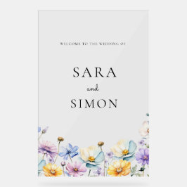 エレガントモダンミニマル野結婚花 アクリルサイン