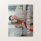 エレガントモダンミニマル |クリスマスカップルの写真 ジグソーパズル (縦)