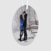 エレガントモダンミニマルChristmas Coule Photo オーナメント (正面)