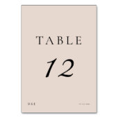 エレガントモダンミニマルScript Dusty Pink's 結婚. テーブルナンバー (裏面)