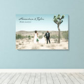 エレガントモダンミニマ結婚リストの写真キャンバス キャンバスプリント (インサイチュ (ウッドフロア))