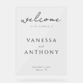 エレガントモダンミニマ結婚リスト アクリルサイン (正面)