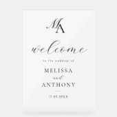 エレガントモダンミニマ結婚リスト アクリルサイン (正面)