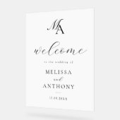 エレガントモダンミニマ結婚リスト アクリルサイン (傾斜)