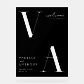 エレガントモダンミニマ結婚リスト アクリルサイン (正面)