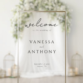 エレガントモダンミニマ結婚リスト アクリルサイン