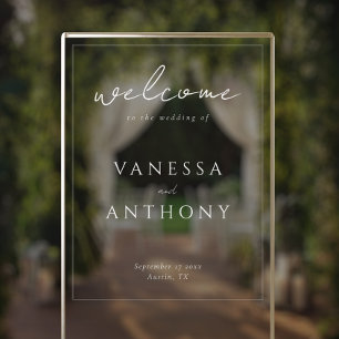 エレガントモダンミニマ結婚リスト アクリルサイン