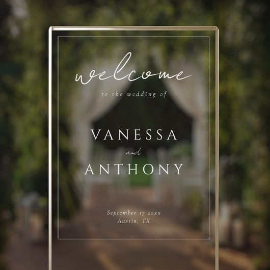 エレガントモダンミニマ結婚リスト アクリルサイン