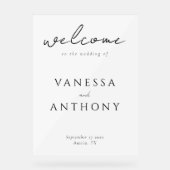 エレガントモダンミニマ結婚リスト アクリルサイン (正面)