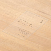 エレガントモダンミニマ結婚リスト アクリル招待状 (レイダウン)