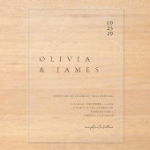 エレガントモダンミニマ結婚リスト アクリル招待状 (正面)