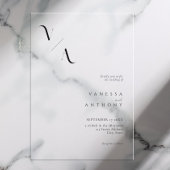 エレガントモダンミニマ結婚リスト アクリル招待状