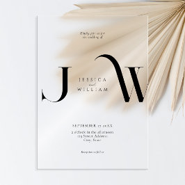 エレガントモダンミニマ結婚リスト アクリル招待状