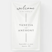 エレガントモダンミニマ結婚リスト 横断幕 (縦)