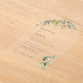 エレガントモダンミニマ結婚ー アクリル招待状 (レイダウン)