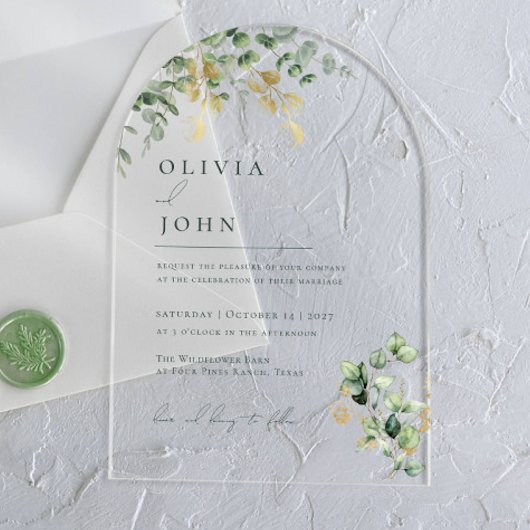 エレガントモダンミニマ結婚ー アクリル招待状