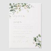 エレガントモダンミニマ結婚ー ベラム紙招待状 (正面)