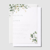 エレガントモダンミニマ結婚ー ベラム紙招待状 (オフセット)