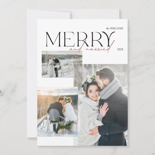 エレガントモダンメリー結婚したとNewlywedsの写真3 シーズンカード (正面)