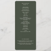 エレガントモダンモスグリーン結婚ズ プログラム (裏面)