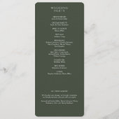 エレガントモダンモスグリーン結婚ズ プログラム (裏面)