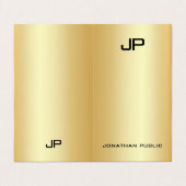 エレガントモダンモノグラムのフェイク金ゴールドプロフェッショナル 名刺 (外部フラット)