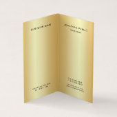 エレガントモダンモノグラムのフェイク金ゴールドプロフェッショナル 名刺 (内部)