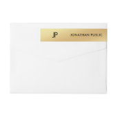 エレガントモダンモノグラムの金ゴールド ラップアラウンドラベル (裏面)