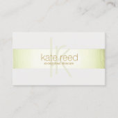 エレガントモダンモノグラムフェイクグリーンフォイルストライプ 名刺 (正面)